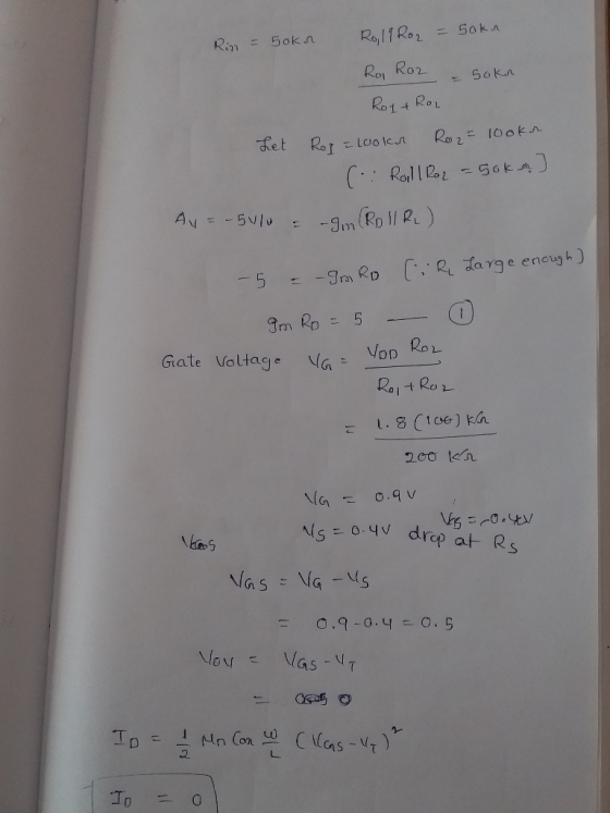 Gate Voltage a Vop rcp at R