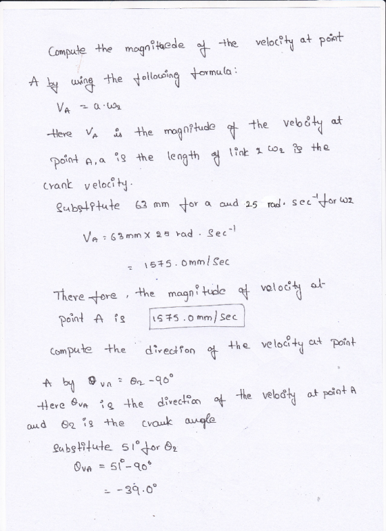 Compute the monTthede -the veloc?t at Poot wine the olloine muld. Here va the mogn?tude the veloty at oint ,a g the length in