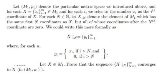 Let (Mi,p) denote the particular metric space we introduced above, and for each X = {xīた1 e M and for each i, we refer to the