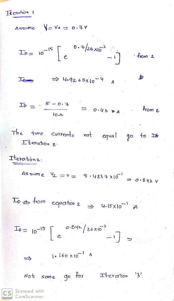 Tterahon Y-Vo o.V Assume -15 from 4.926Sxlo A Ou3 A lo The currents not equal two Itemation 2- Iterahon 2: As sum e S423x0 O-