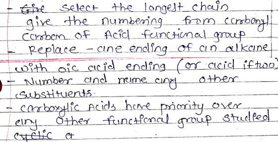the longelt chain fam ccmbny feinctinal goup Cne ending of cn alkane. Setect aive the numbering Ccnbom of Acid Replace ith ai