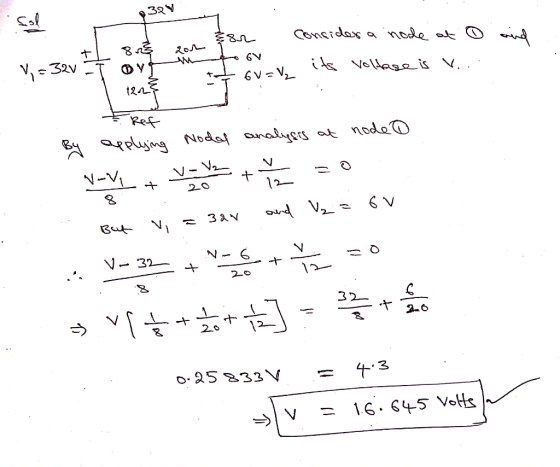 Considas nole at $8n Voage is 6V V Ref Nodaf analers at nodo lyjing 20 3 aN But N- 32 32 2 43 O25833V 16. 45 Vots