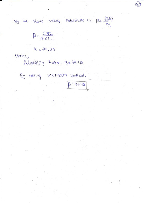 Cu) 0.82 B- 0.011 B -69,40 Hen Reliability indu, β 64.40 8y using MvEosn masthod,
