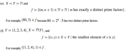 (e) X = Y = N and f I(m,)ENx NIm has exactly n distinct prime factors ) For exanple, (80, 3) Efbecause 80 24.5 has two distin