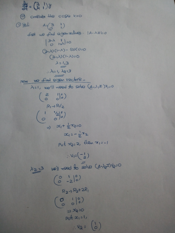 werfindegenw.ue.. IA.. Aェ1:0 digt Now wG Sind eigen vector l, well need to solve A--O 2 1.16. 2 2 3 21)