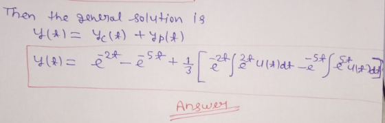 Then the g eneal 8olytion is 414) 40(4) +Ypl) -54 -24(24uldt -54 3 P Angwey