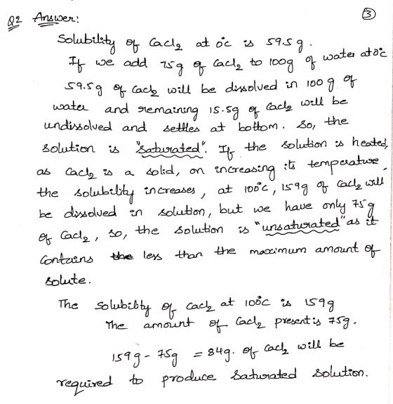 2Anstoer Solubiliy o Cad at oc add lacl to S9 S oo owate ata S959 4 Cac will be dolued water in and ematnang is-sa e ac wll b