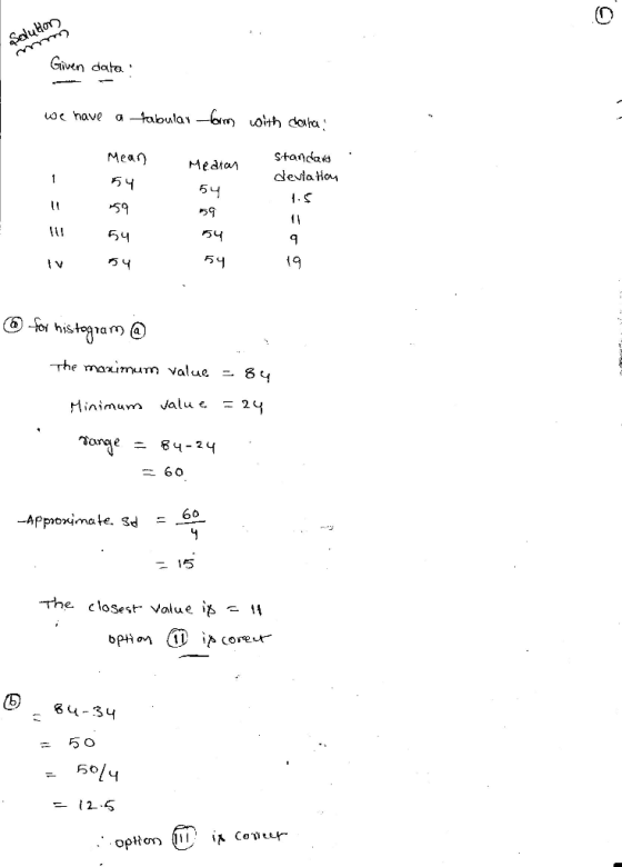SaluHor Given data a tabula bm oith dota u have Mean Standard Median devta tHan 1 54 .S 59 54 54 54 The maxumum value - 84 Mi
