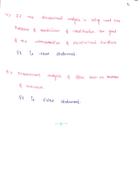 4 hdi aminat be used toy cass Acaion, the the unterpsetation 4 discriminant fun ons it u -hue Statement 7Otscaiminant anysis