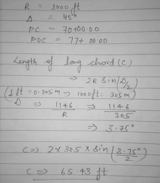 1000 70 t00 00 POC 7+ 00 00 chord (e) Langth 2R in 1D0D 305m 1146 114-6 R 365 3.75 C 2X30SX Sin 6S-43