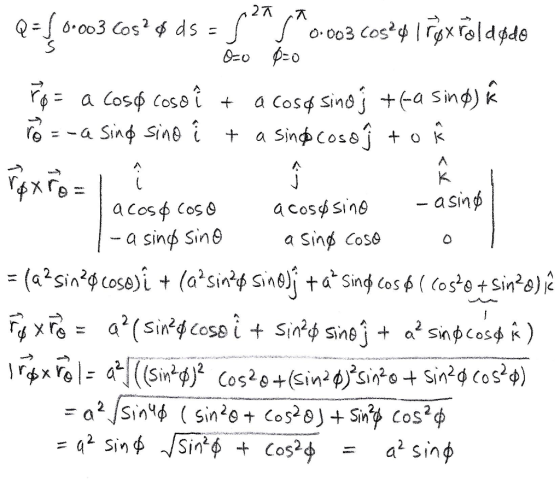 27 6.003 Cos2ds o 003 Cos4 Igxroldødo a Cosd sind j (-a sing) k Sin Coss o K a Cos Cose i + Sind Sine it a A A - asin acos C