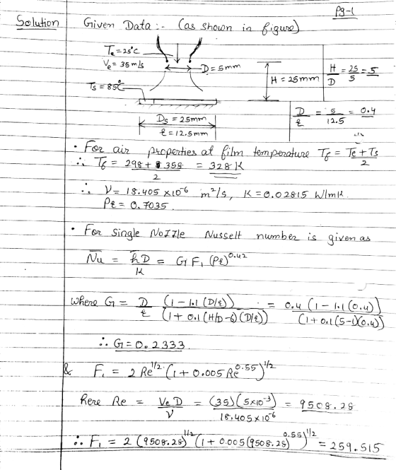 olution = 25mm 1.5 12.5 mm 2 usselt number is Qiven as S405 xo 0.55\リ2 =251.515