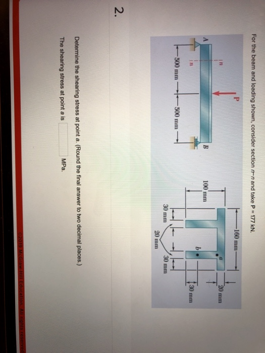For the beam and loading shown, consider section-nand take P 177 kN. 160 mm 20 mm 100 mm 30 mm 500 mm- 500 mm 30 mm 30 mm 20