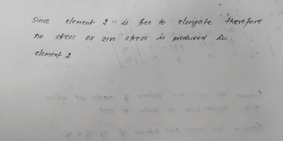 Since eementi ee to elongate Pherefore no stress orスtro, sress-u produced uo elcmenfd