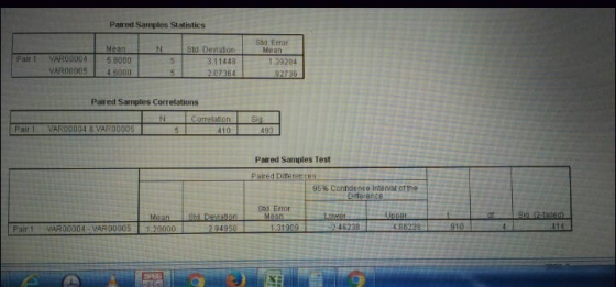 Paired Samples Statistics Std Error Deviation .11448 2.07364 Pair1 VAR 000458000 R000054 5000 39284 VA Paired Samples Correla