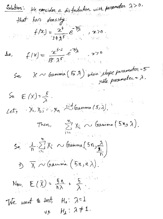 Solutionbe nsidlon a dis freibubion with paremeter >o, thathan donsy Qくえ z/f 270 5 GamimaAeeshape parameter-S yate parometer