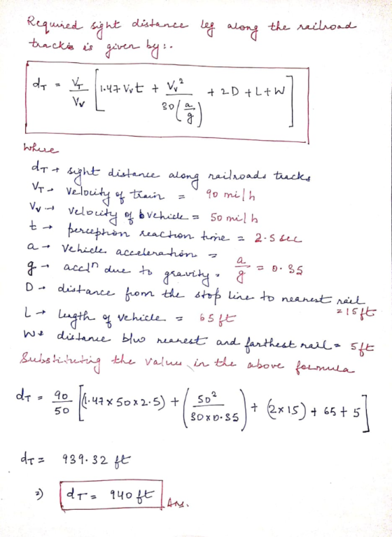 the naiload aht distance -backis s dr + 2 D+ Lt W WRue dr t nailroads tucks distarce along 90 mil h Vr Vv eloihy bvehiele = p