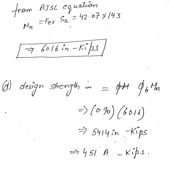 ram 1 a) design Sheng 5414 in -Kips