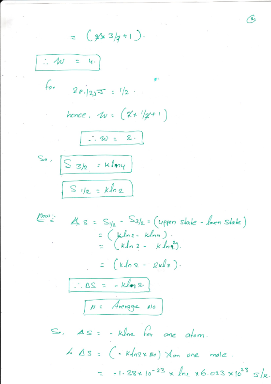for 2 P.12 /2 hcnce W : 2 S 3)2 SyS3/2 = (uppen slake - loen State (kn2-Klou (Kdn 2-kla) (kdn- els Nocw s AS Arerage No Asz-k