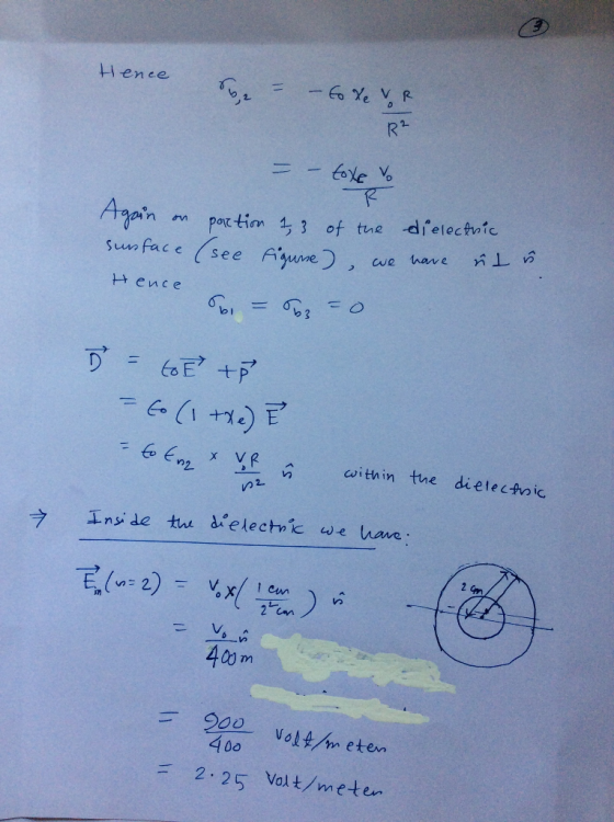 swn fac e (see A, we wave +enc e b 3 CEnYe vo within the dielectoic 22. 2 cm 0o F2.25 Volt/meten