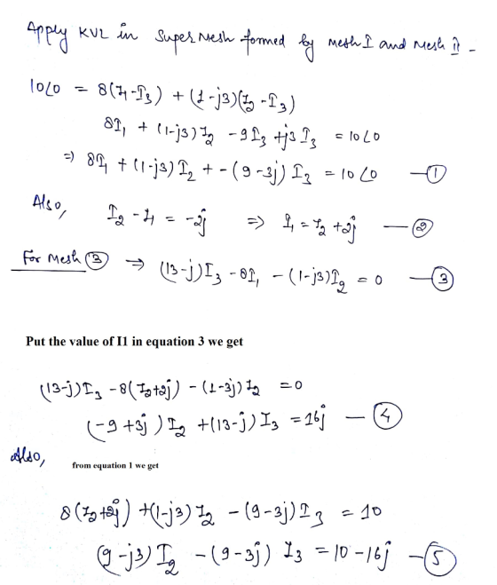 81 - Put the value of Il in equation 3 we get from equation 1 we get 9 -3