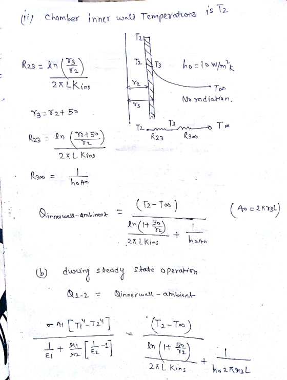 Temperatore is T2 chamber n ner wal T2 T3 2R LKins Y2 Too Ns yadiation, T3 T. R23 R23 - 2 TL Kins Rans ho Ao T2-Tos A Oimnar