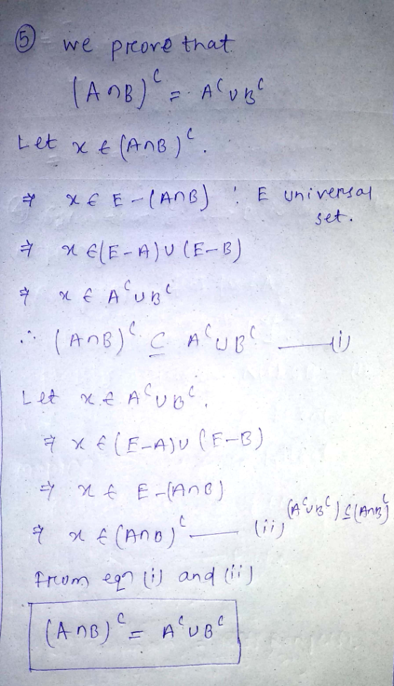 we Prcore that E univerya set egnt i丿 and (ii