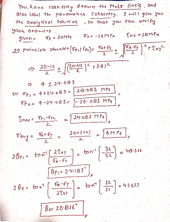 You, ove drawn e Mor circlç ond ecty also lae e paronme kra Onalyhcal Soluhon youn Jven ,So thot you con vorify ansers Ty18MP