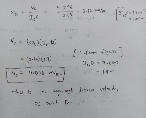 Ve 4.3196 5 is (2.19(19) This Is the egwisd Linvos velocity Of Pant D