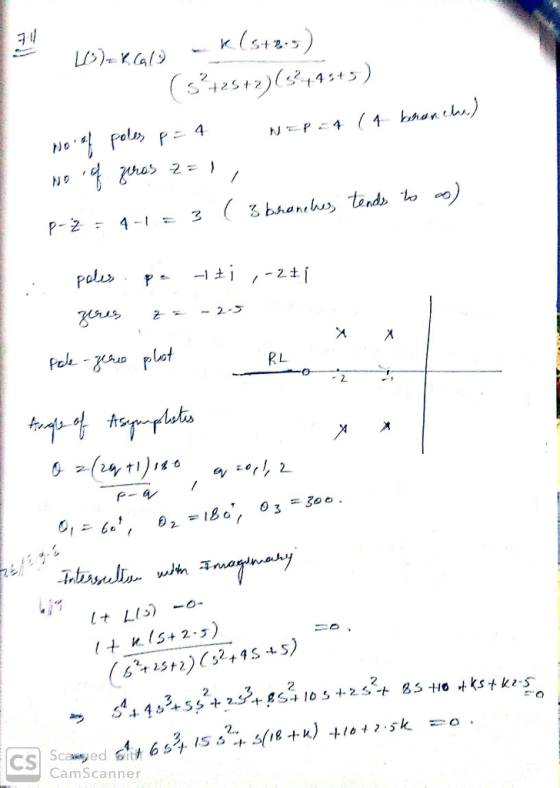 S:t 2 s + ) ( s?..t.4s.1.5 山.) , 4 No Polus A X RL (545) CamScanner