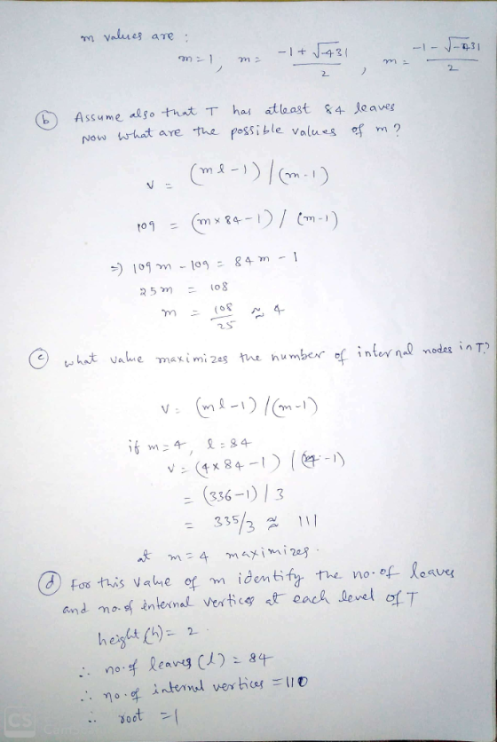 m values are 2 2 w what are the possible values of m いhat vahe maximizeg tne, number of inter no.Q nodes inT? ニ (336-1) 1 3 3
