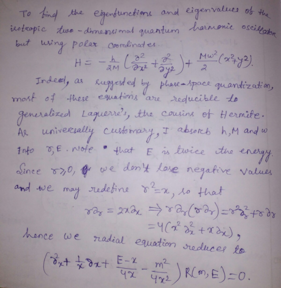 eigenvalvue unctioni 2 , Oret as gu the eno ve dont lose nezative values an we may udin thot ふunce e radial equation Jo due e