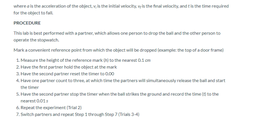 where a is the acceleration of the object, vi is the initial velocity, v is the final velocity, and t is the time required fo