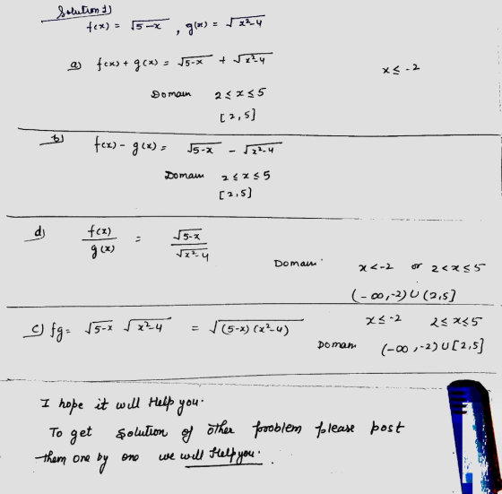 Domain cL) - Do maun poman (-00 ,-2) U [2,5 I hope it wll Halh you To get Soluiom tham one by ono we wll