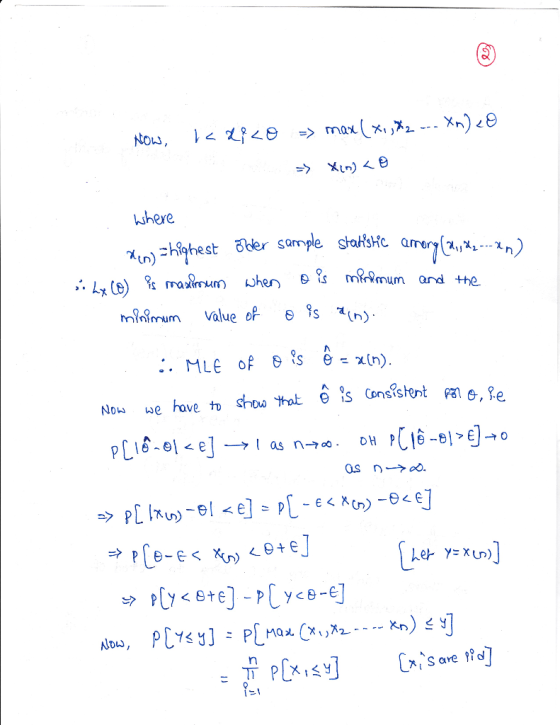 shere MLE of θs e-x(n).