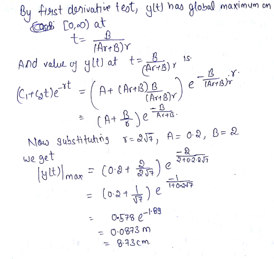 By fiyst donivahie test, ylt o,) at has global maximum on (Art8)Y And valu o lt) at t (ArB) is Y Crtstlet A+ (Art3) B CArB)Y