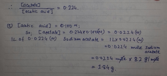 Lacetata0 224 Tacehc auid ILX 0.02 2 4 (N) mse レof o. 0224 (N) Sodium acetate= e0:6224 Sodium aco扣te. 134 g