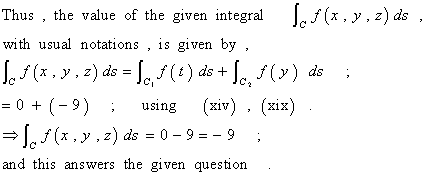 Thus , the value of the given integral Jcf(x. y.z) ds . with usual notations , is given by =04 (-9) (xiv), (xix) using ; 0-9