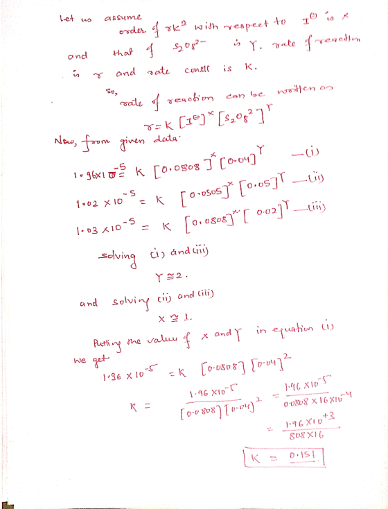 Let assume th af γ and nate can Ett is K. So, No om iven data and Solving c and Cii) Reting me valuu x and we qe- 1-96 x1or [