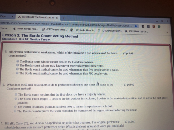 Page C Statistics &: The Borda Count Vo x+ Viewer aspx?header-truesidCourse-63296&idUnit-sidt.esson-&page-18idwebuser-290617