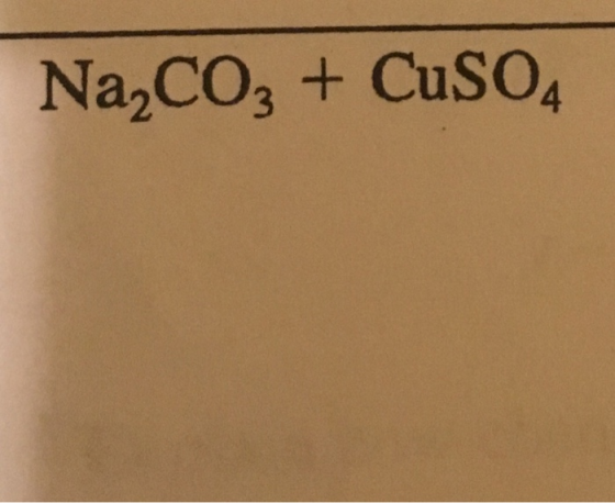 NA2CO3 + CuSO4