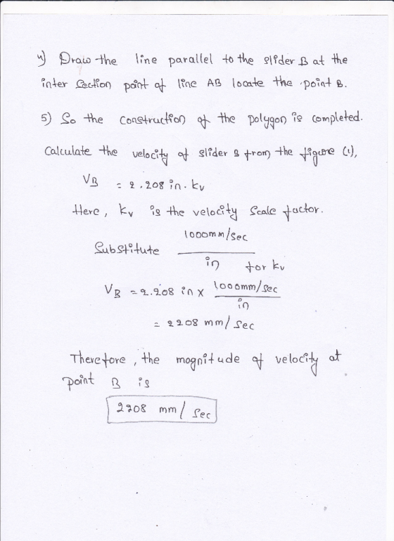 Dac -the line parallel to the 외 fder_a at the Compe Calculate the velocity吋slider g tron-t the ), Here, kv the veloc?ty scale
