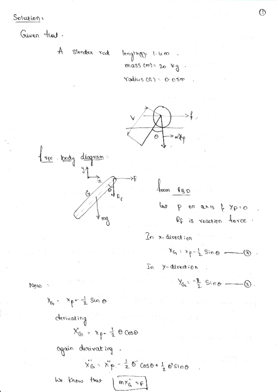 Solution Guven tual mass cm)- 2 ree bod am tat iS Teactien 4exce- -direct : en In y-direction 2 2 eTivalin ain dasivati e kne