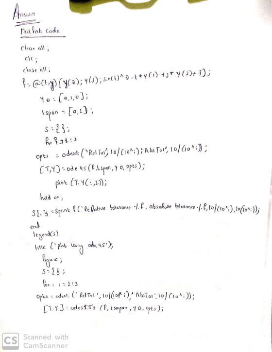 tal lab Code Clear all , clc; close all ot (TYC); hald on ve olunance end tegends) CS Scanned with CamScanner