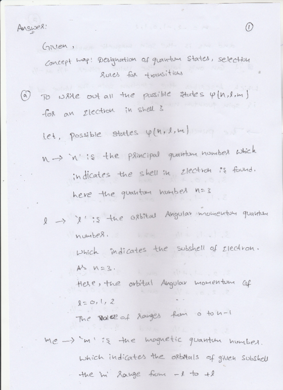 AnsueR: Gen, Concept ap Designetion quantum States, selection of Rules for +vausitios passible tertes pln,,m B8iHe oul all th