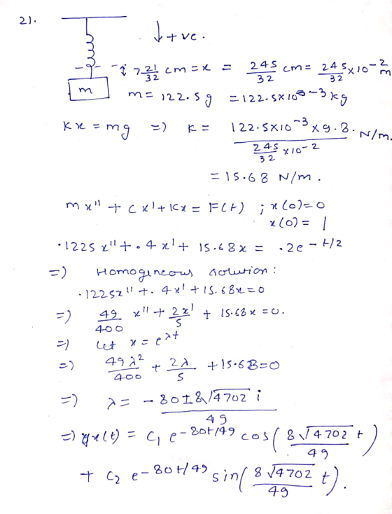 2) ve VC 24S10 24S n= 2. 7 32 3 2 32 -122-S10-5kg 3 メ9-6.N/m. 122 SX1O 245 0- 2 3 2 N/m. ニ1S-68 mx ナCx)+ICx= FCE) E2 .2e Gowt