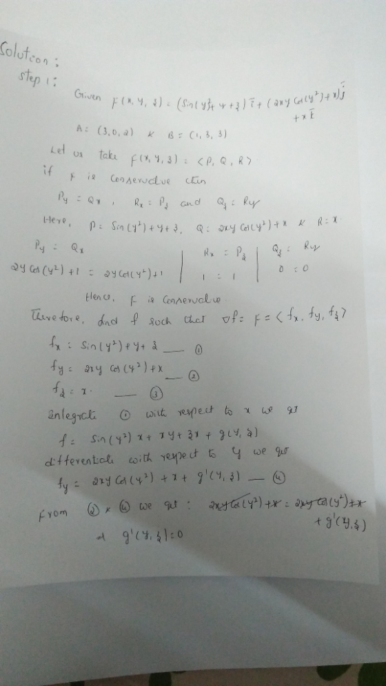olufco srte A: (3,0, a) β:(113,3) k, Let us if take f(x,y, 3)- <ρ, Q, R> Ry รty, a _. @) &xy Gd (PI t1+ fy.