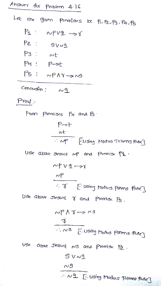 3 Proof or Premises pH and β NpUSng Modus To ln Ruwe USe aba/e Oeguit NP and Prmis: Use above leui and Promse R NS N 오 : Usin
