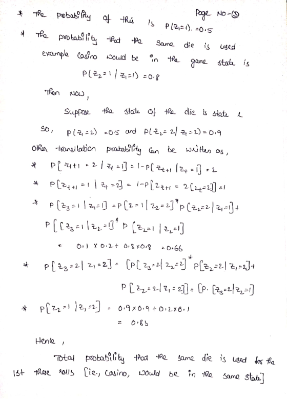 Pge No-3 P ) 0.5 ptabt bab? Sana die uged exampe Cosino юoшd be P222 -08 TRen NOW tha Suppee P2- 2/ 2-2) =o.9 P(22)0s ard Can