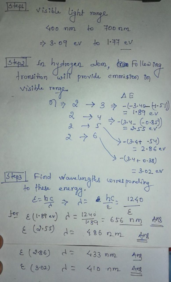 13tepi visiblu to 400 mm to 177 ev 3.09 ev tronuition i provide emmistes) to Visible A B 3 -340--I) 189 eV 4-(3.4 0.8) =S eV
